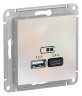 AtlasDesign Жемчуг Розетка USB A+C; 5В/2,4A; 2x5В/1,2A Schneider Electric