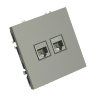 STEKKER Эмили Платиново-серый, soft touch Розетка компьютерная 2-местная RJ-45