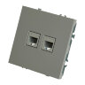 STEKKER Эмили Платиново-серый, soft touch Розетка компьютерная 2-местная RJ-45