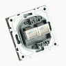 STEKKER Эмили Платиново-серый, soft touch Розетка компьютерная 2-местная RJ-45