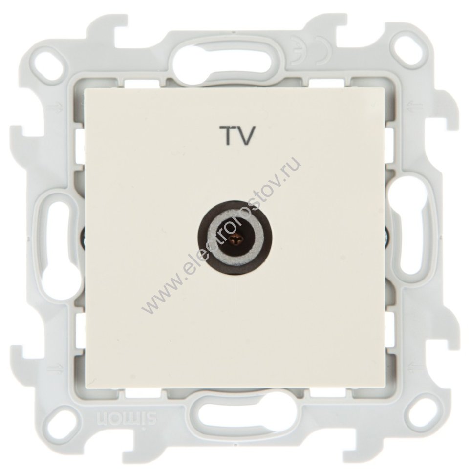 Simon 24 Слоновая кость Розетка TV одиночная Simon