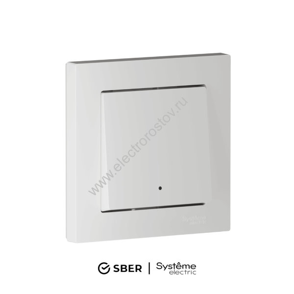 SBER Systeme Electric AtlasDesign Smart Белый Выключатель 1-кл с подсв., Zigbee, сх.1, L+N, 10А, мех