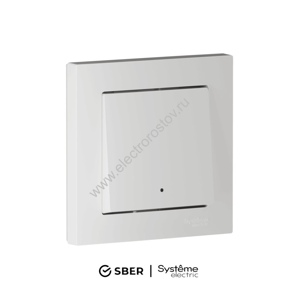 SBER Systeme Electric AtlasDesign Smart Белый Выключатель 1-кл с подсв., Zigbee, сх.1, L+N, 10А, мех
