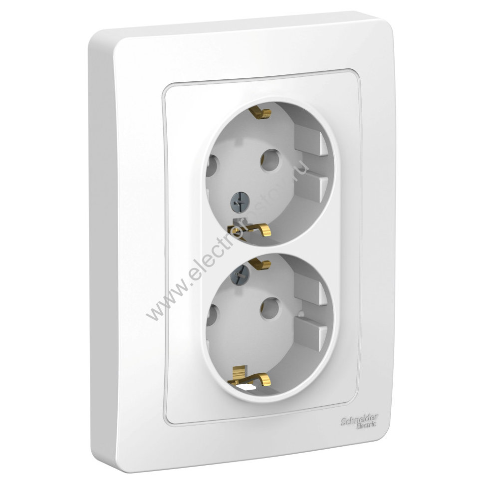 Blanca внутр Бел Розетка 2-ая с/з без шторок, 16А, 250В Systeme Electric
