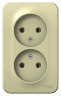 Blanca наруж Бежевый Розетка 2-ая б/з без шторок, изолир. пластина 16А, 250В Schneider Electric
