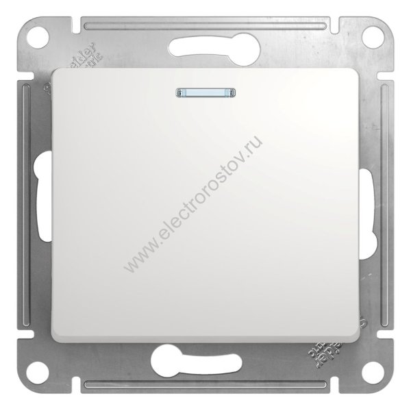 Glossa Белый Переключатель 1-клавишный с подсветкой Schneider Electric