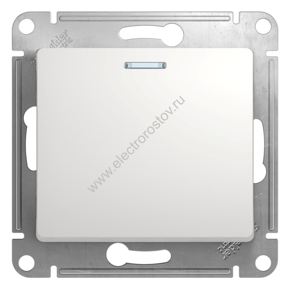 Glossa Белый Переключатель 1-клавишный с подсветкой Schneider Electric