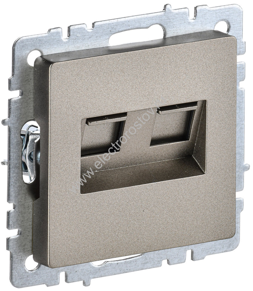 IEK BRITE BASE Шампань Розетка двойная RJ11+RJ45 кат.5E РК/Т12-БрШ