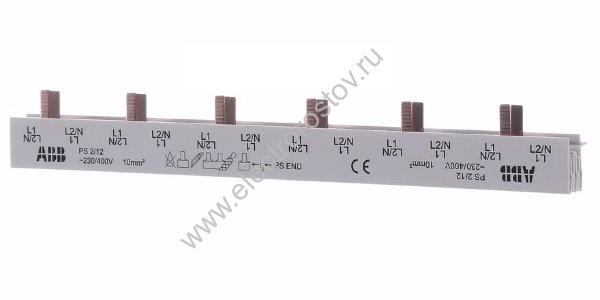 Шина соединительная PIN 2ф 12 мод. 63А PS2/12 ABB