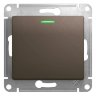 Glossa Шоколад Переключатель 1-клавишный с подсветкой Schneider Electric