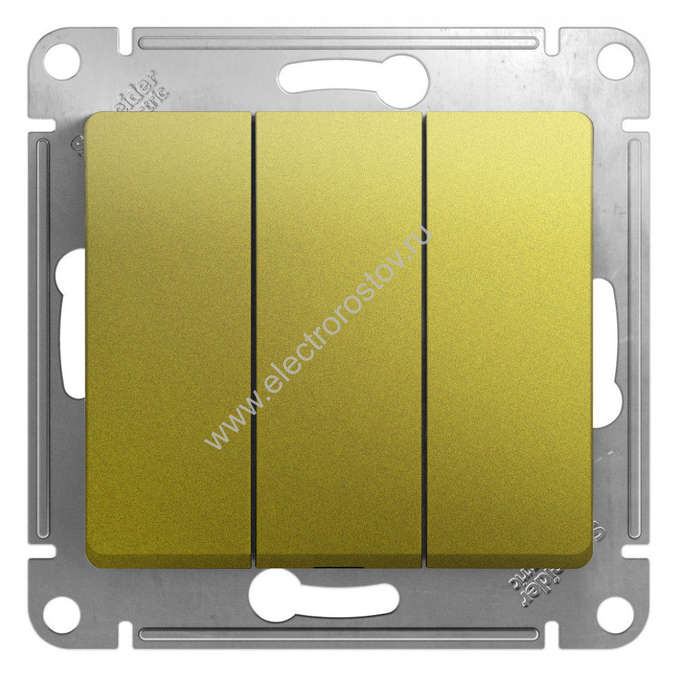 Glossa Фисташковый Выключатель 3-клавишный Schneider Electric