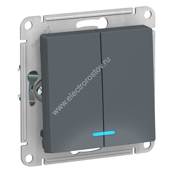 AtlasDesign Грифель Выключатель 2-клавишный с подсветкой Schneider Electric