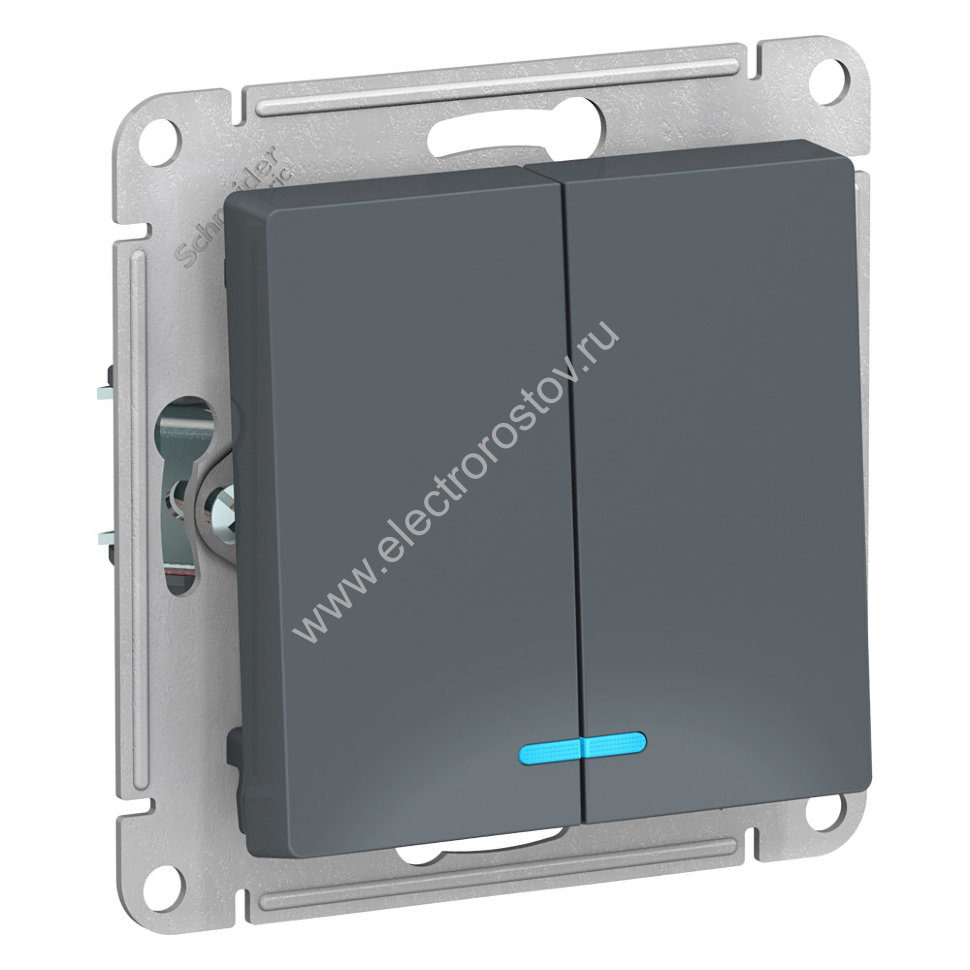 AtlasDesign Грифель Выключатель 2-клавишный с подсветкой Schneider Electric