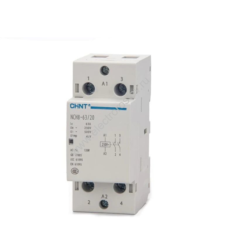 Контактор модульный 230V NCH8-63/20 2НО 63А CHINT