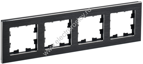 IEK BRITE DECOR Черный металл Рамка 4-м РУ-4-1-БрЧ