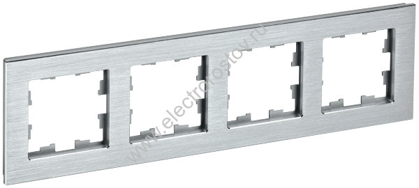 IEK BRITE DECOR Алюминий металл Рамка 4-м РУ-4-1-БрА