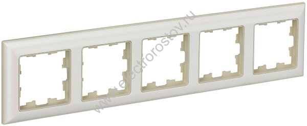 IEK BRITE DECOR Жемчуг/беж 3D-форма Рамка 5-мест. РУ-5-Бр