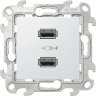 Simon 24 Белый Розетка 2хUSB 2,4A Simon