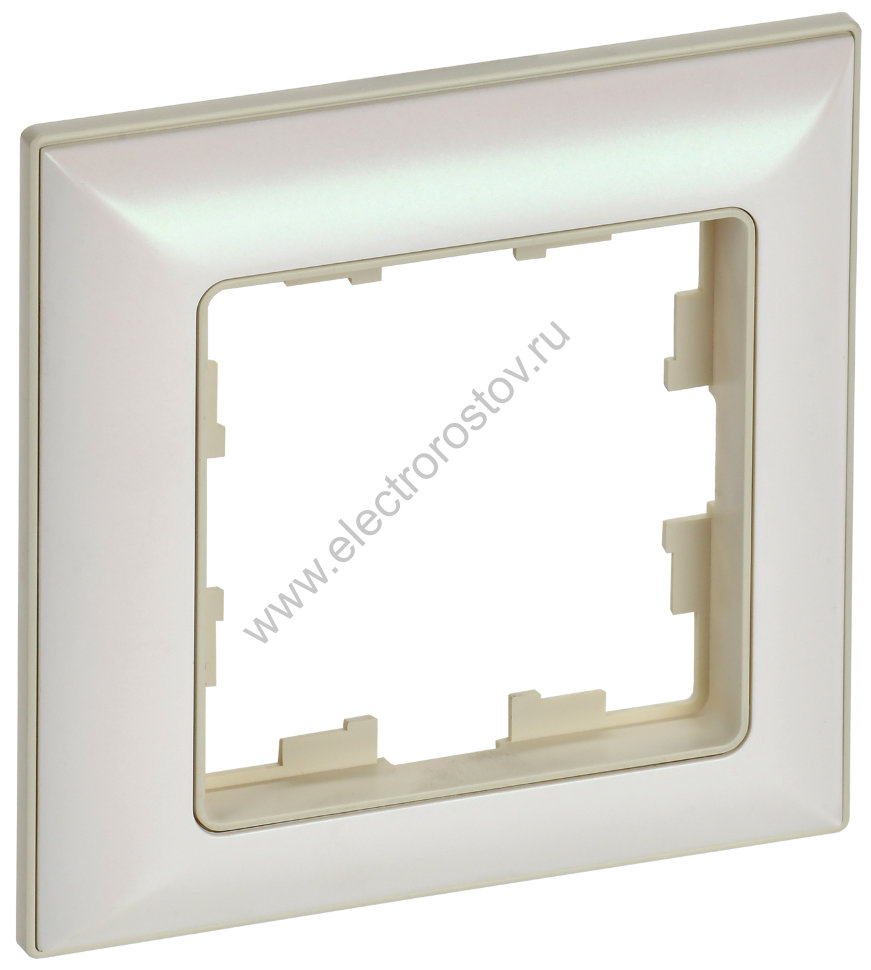 IEK BRITE DECOR Жемчуг/беж 3D-форма Рамка 1-мест. РУ-1-Бр