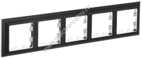 IEK BRITE DECOR Черный/хром 3D-форма Рамка 5-м РУ-5-Бр