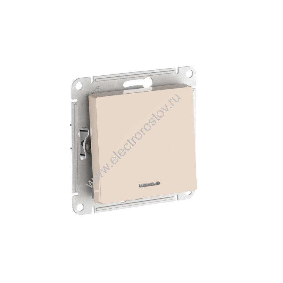 AtlasDesign Беж Переключатель 1-кл с подсветкой c быстрозажим. клеммами Schneider Electric