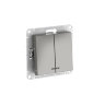 AtlasDesign Сталь Выключатель 2-клавишный с подсветкой с быстрозажим. клеммами Schneider Electric