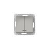 AtlasDesign Сталь Выключатель 2-клавишный с подсветкой с быстрозажим. клеммами Schneider Electric