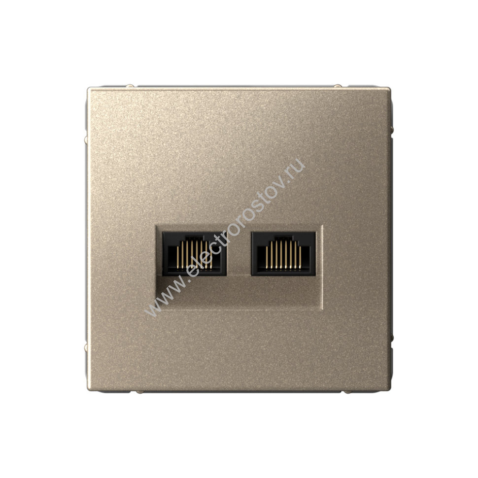Systeme Electric ArtGallery Шампань Розетка двойная компьютерная RJ45+RJ45, кат.6А, механизм