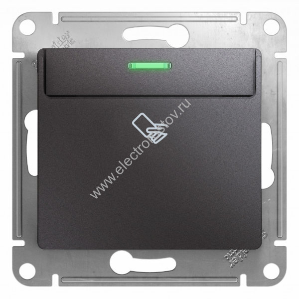 Glossa Графит Выключатель карточный Schneider Electric