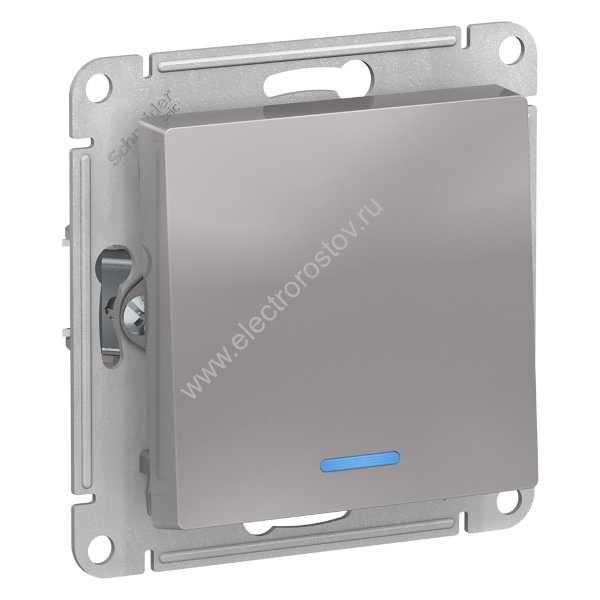 AtlasDesign Алюминий Выключатель 1-клавишный с подсветкой Schneider Electric
