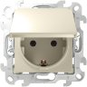 Simon 24 Слоновая кость Розетка 1-ая с крышкой и защитными шторками IP44 Push and Go Simon