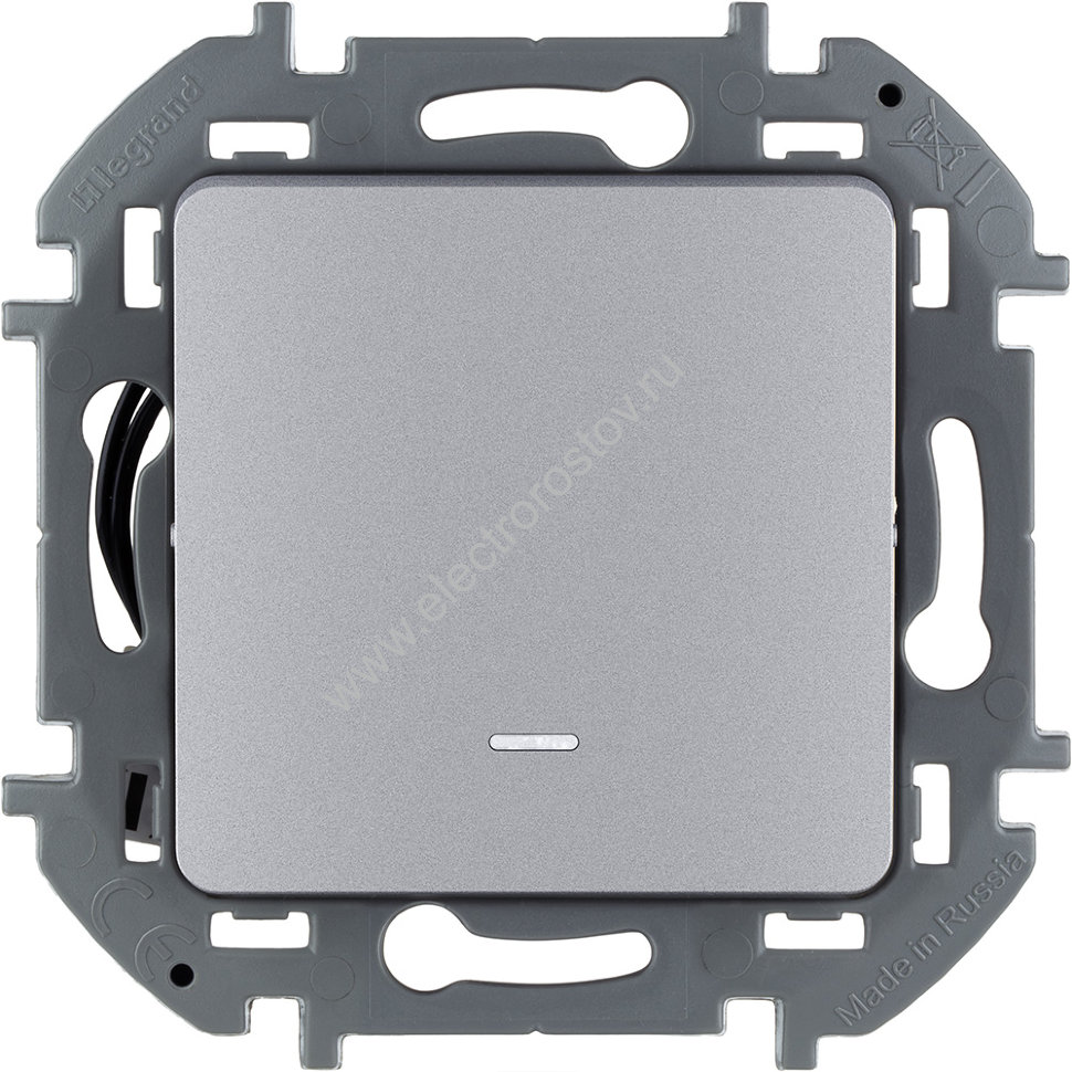 INSPIRIA Алюминий Выключатель одноклавишный с подсветкой/индикацией Legrand