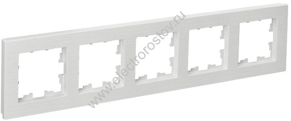 IEK BRITE DECOR Белый рифленый Рамка 5-м РУ-5-Бр