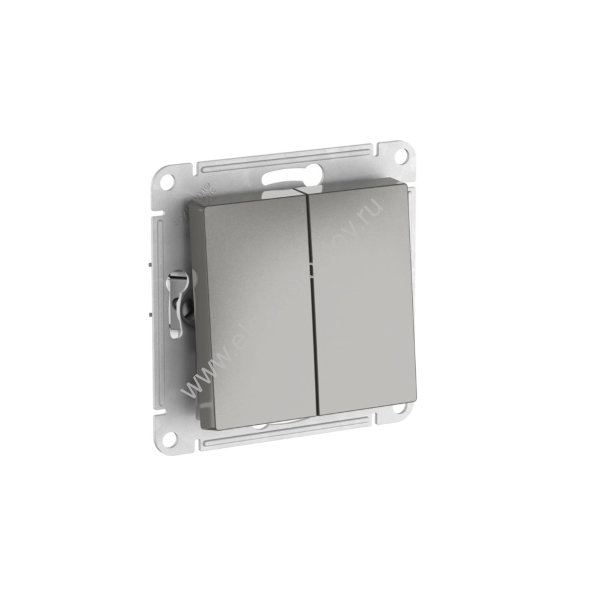 AtlasDesign Сталь Переключатель 2-клавишный с быстрозажим. клеммами Schneider Electric