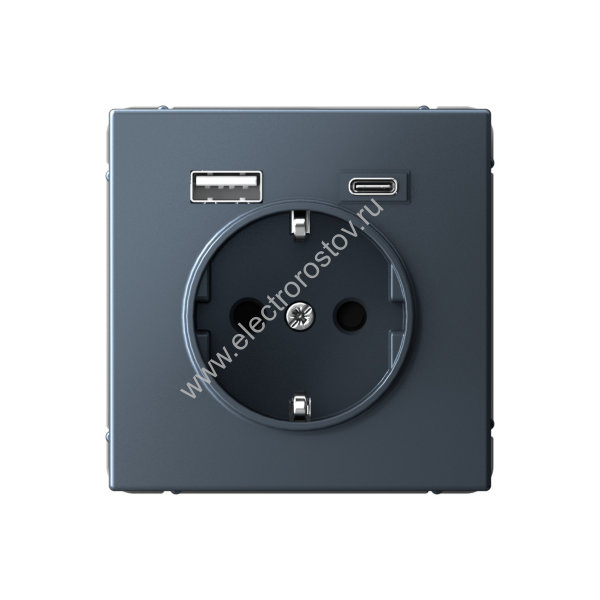 Systeme Electric ArtGallery Грифель Розетка 16А с 2 USB A+C, 5В/2,4А/3,0А, 2х5В/1,5А, механизм
