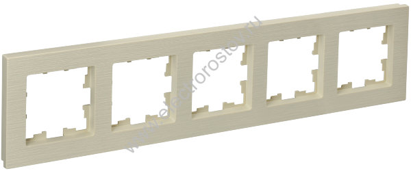 IEK BRITE DECOR Бежевый рифленый Рамка 5-м РУ-5-Бр