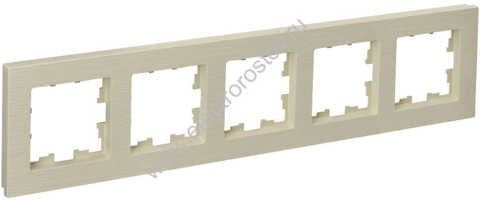 IEK BRITE DECOR Бежевый рифленый Рамка 5-м РУ-5-Бр