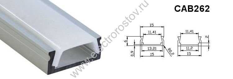 Профиль накладной 2000x16x6 с экраном 2 заглушки, 4 крепежа, алюминиевый Smartbuy