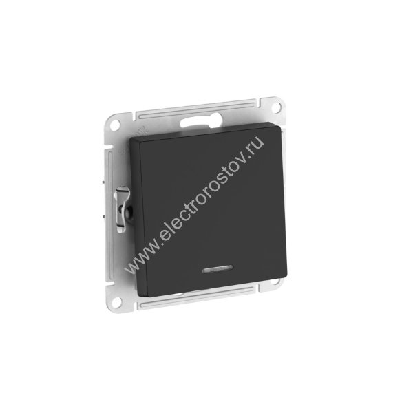 AtlasDesign Карбон Выключатель 1-клавишный с подсветкой с быстрозажим. клеммами Schneider Electric