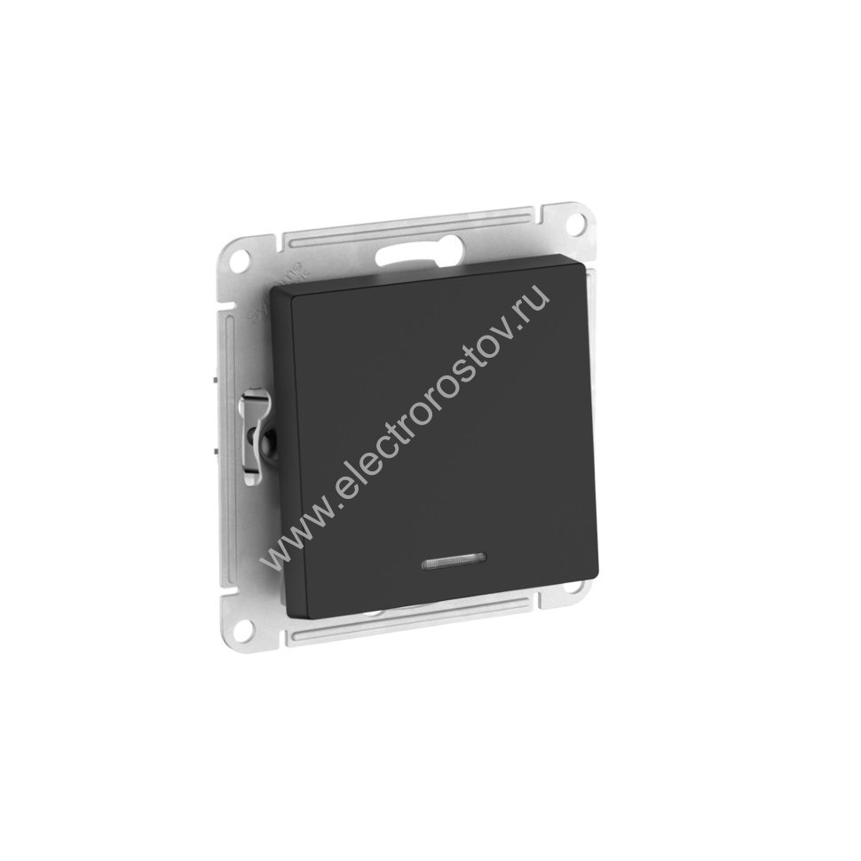 AtlasDesign Карбон Выключатель 1-клавишный с подсветкой с быстрозажим. клеммами Schneider Electric