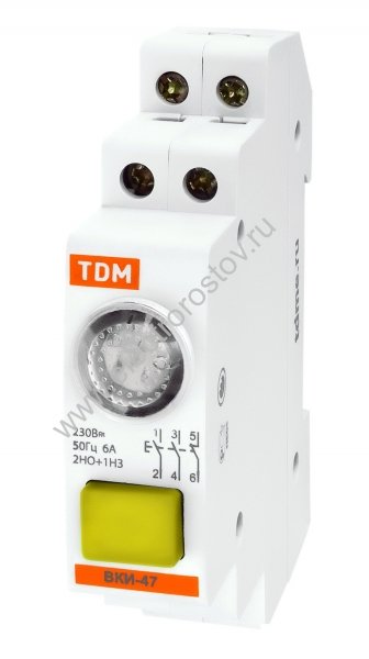 Выключатель кнопочный с индикацией ВКИ-47 желтый (LED) 2HO, 1H3 AC/DC TDM