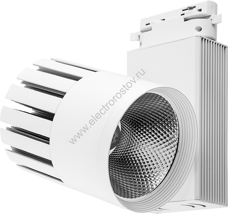 Светильник светодиодный AL105 трек одноф на шиноп 40W, 3600 Lm, 4000К, 35°, белый, с дравером Feron