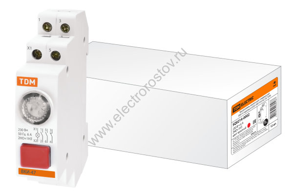 Выключатель кнопочный с индикацией ВКИ-47 красный (LED) 2HO, 1H3 AC/DC TDM