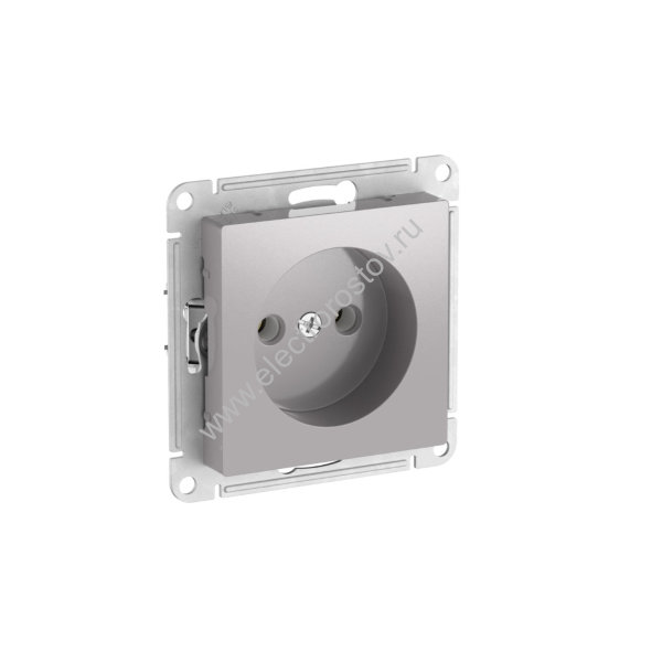 AtlasDesign Алюминий Розетка 1-ая б/з без шторок c быстрозажим. клеммами Schneider Electric