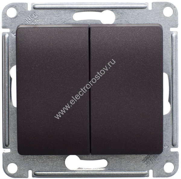 Glossa Шоколад Переключатель 2-клавишный Schneider Electric