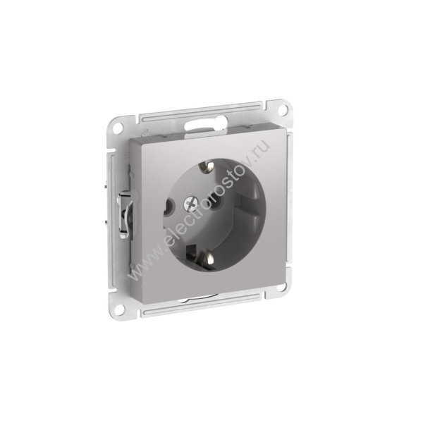 AtlasDesign Алюминий Розетка 1-ая с/з c быстрозажим. клеммами Schneider Electric