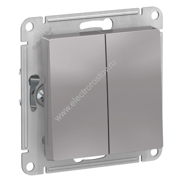 AtlasDesign Алюминий Переключатель 2-клавишный Schneider Electric
