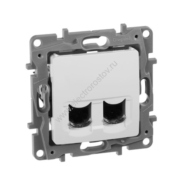 Etika Белый Розетка компьютерная 2-ая RJ-45, категория 6 Legrand