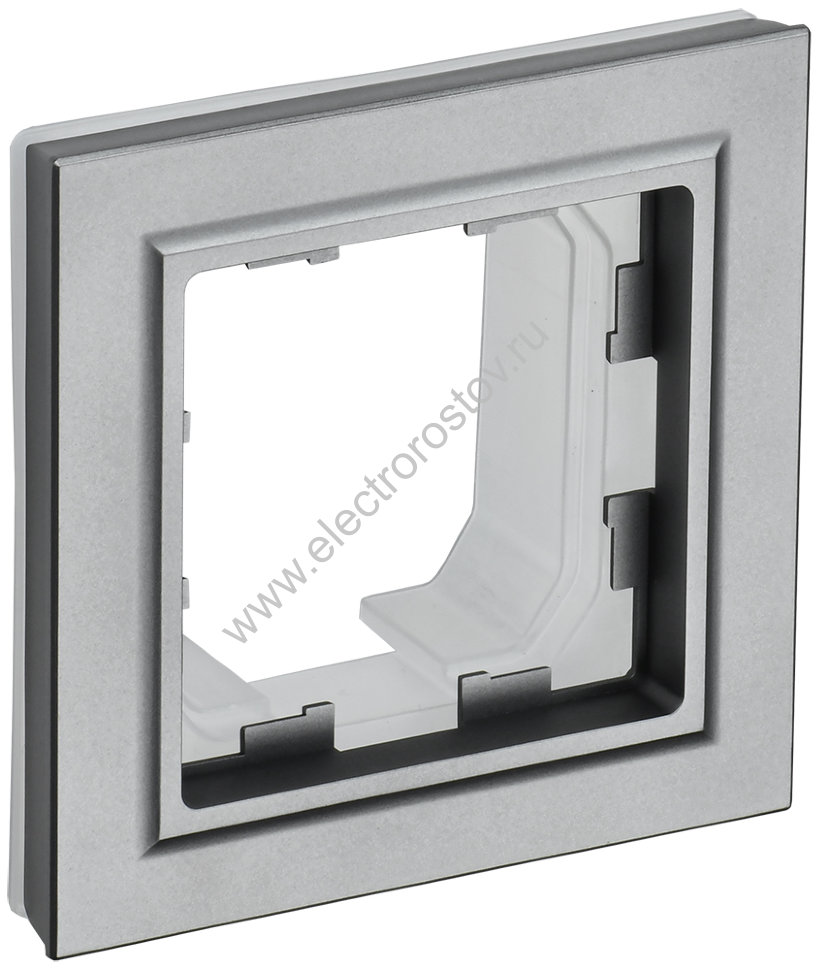 IEK BRITE BASE Сталь Рамка 1-м IP44 РУ-1-БрС-44