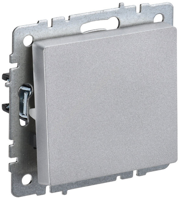 IEK BRITE BASE Алюминий Выключ. 1-кл самовозвр 10А ВС10-1-4-БрА